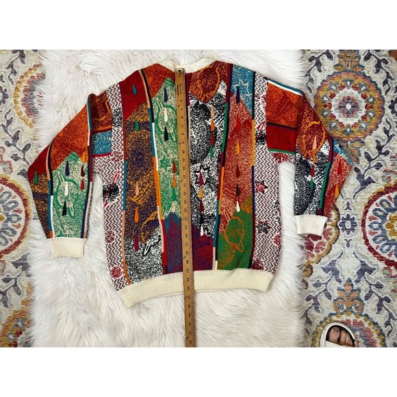 Geocc Mens Sweater Pullover Med Vintage 90s 3D Multi Long Sleeve Australian Cott - Picture 6 of 6